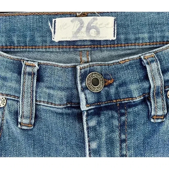 We The Free Great Heights Frayed Skinny Denim Jeans Size 26 Distressed Stretch - Picture 3 of 7